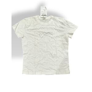 Vintage Y2K Brandy Melville John Galt White Heart Shooting Star Tee NWT Small